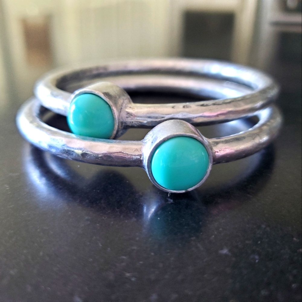 Silver & Turquoise Bangle Bracelets